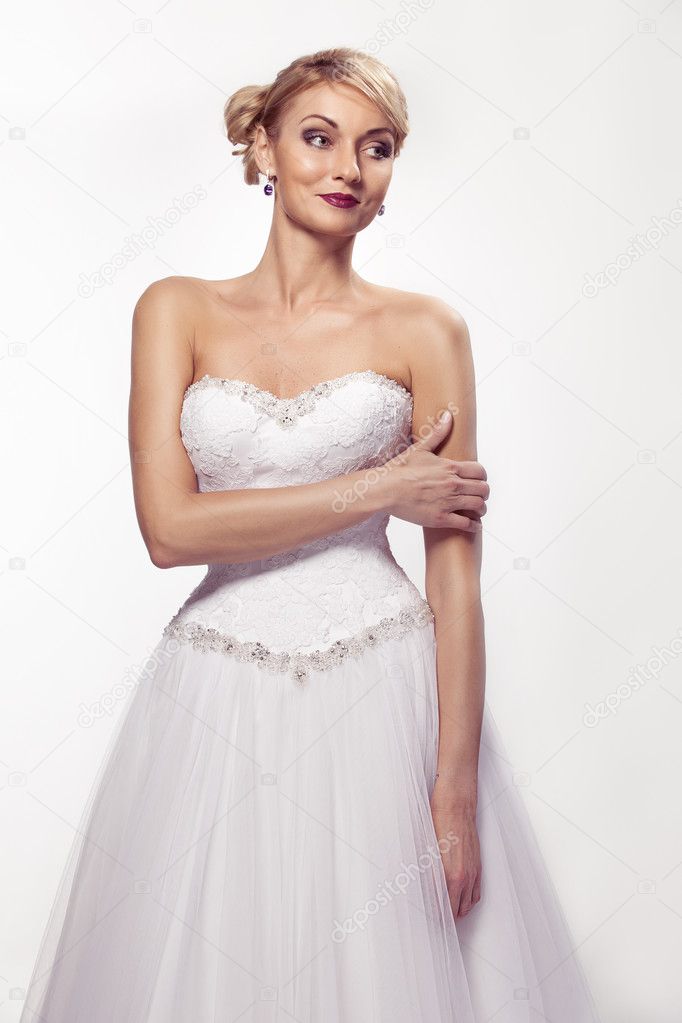 Beautiful woman in wedding dress
