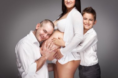 beautiful young family with little son