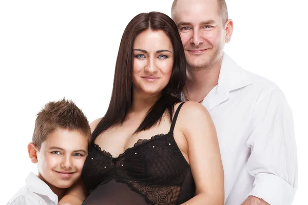 Schöne junge Familie mit kleinem Sohn — Stockfoto