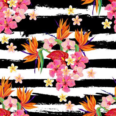 Sorunsuz tropikal moda deseni