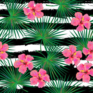 Sorunsuz vektör tropikal moda deseni