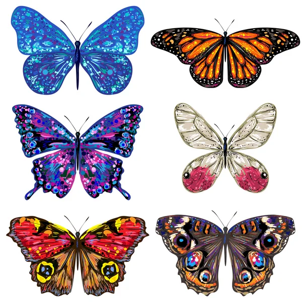 Schmetterlinge nahtloses Muster — Stockvektor