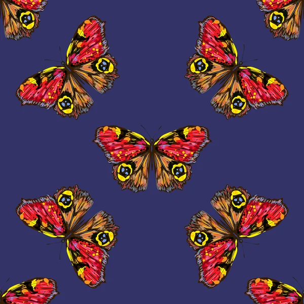 Butterflies seamless pattern — Stock Vector