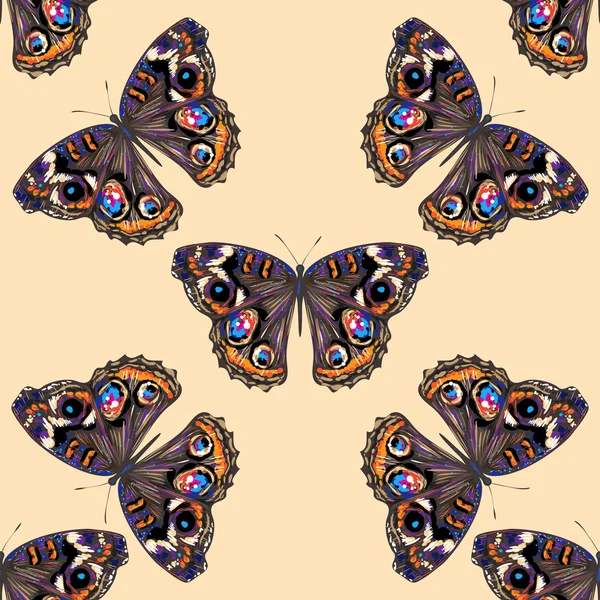 Patrón de mariposas sin costura — Vector de stock