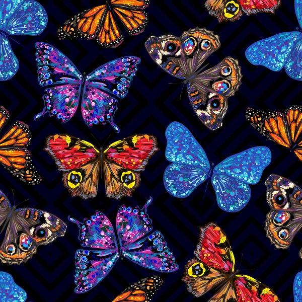 Vlinders naadloze patroon — Stockvector