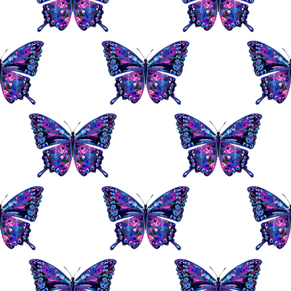 Patrón de mariposas sin costura — Vector de stock