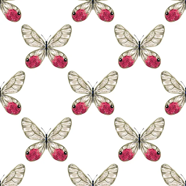 Butterflies seamless pattern — Stock Vector