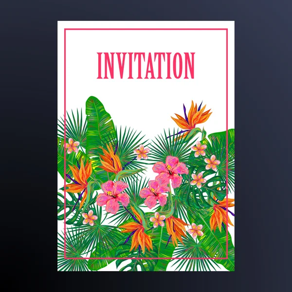 Invitation de fleurs tropicales — Image vectorielle