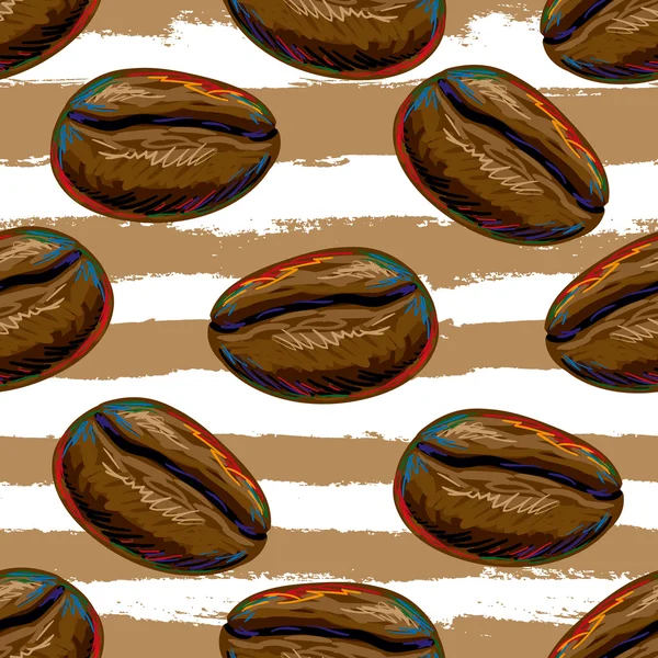 コーヒー豆の背景 — ストックベクタ