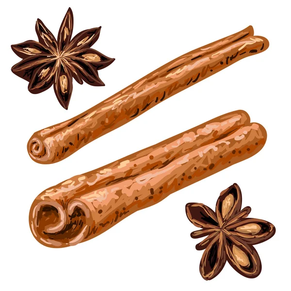 Abstract cinnamon sticks — Stock Vector