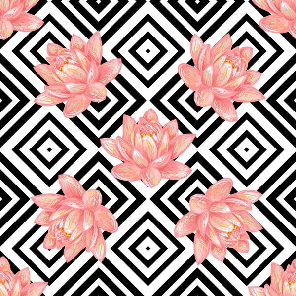 Lotus fleurs fond — Image vectorielle