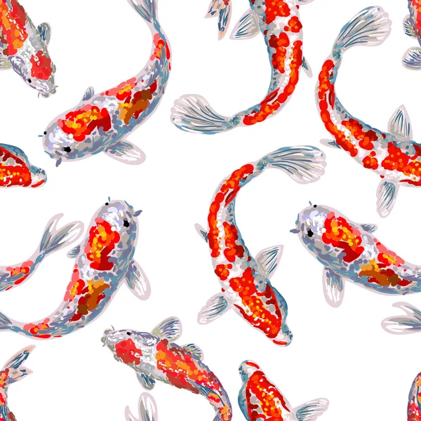 Motif Japon sans couture avec Koi Fish — Image vectorielle