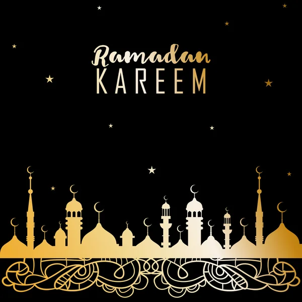 Tarjeta de felicitación de celebración festiva Ramadán Kareem — Vector de stock