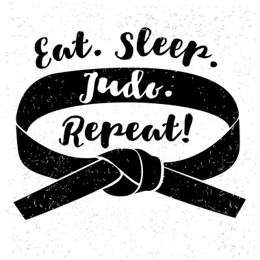 Eat. Sleep. Judo. Repeat! logo  clipart