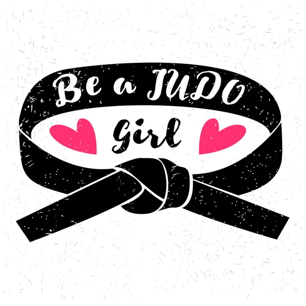 Be a judo girl logo — Stock Illustration Be a judo girl logo Stock Vector