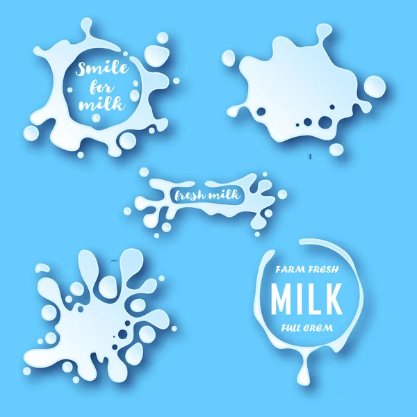 Conjunto de manchas de leche — Archivo Imágenes Vectoriales