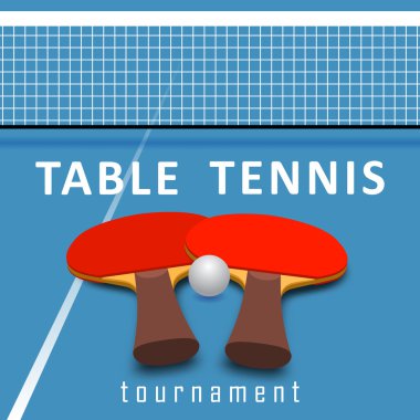 İki raket ve top Tenis tablo