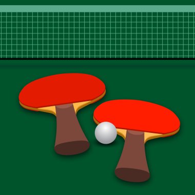 İki raket ve top Tenis tablo