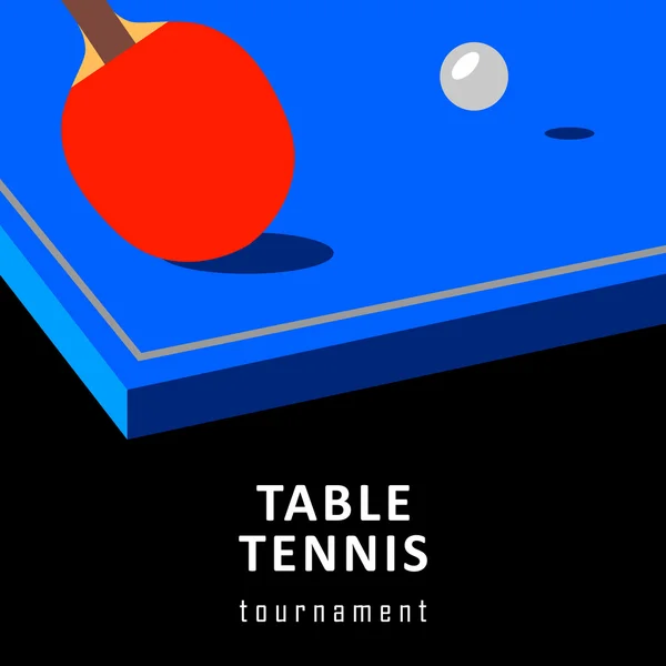 Ping pong racket en bal — Stockvector