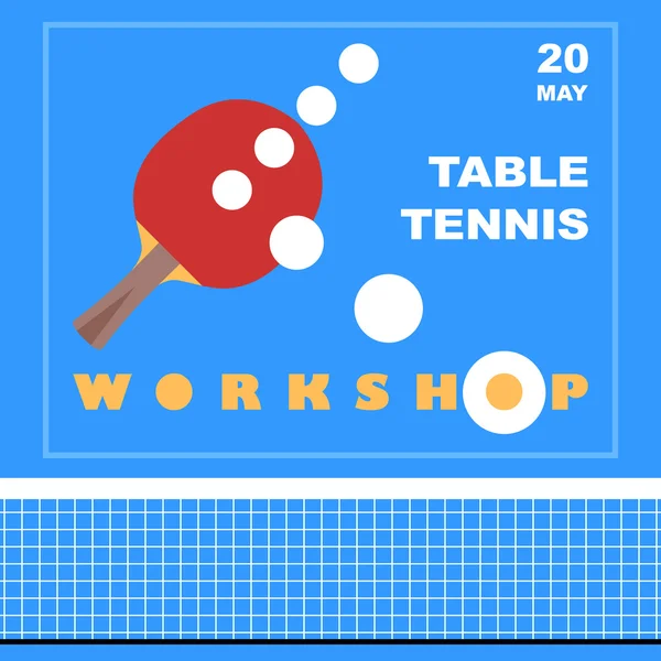 Raquette et balles de ping-pong — Image vectorielle