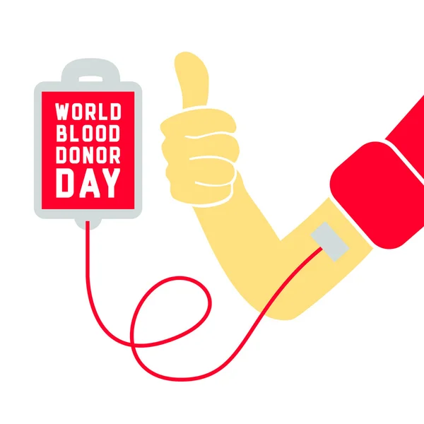 Día Mundial del Donante de Sangre ilustración vectorial. Nos gustan los donantes de sangre. 14 de junio. Elemento de diseño médico — Vector de stock