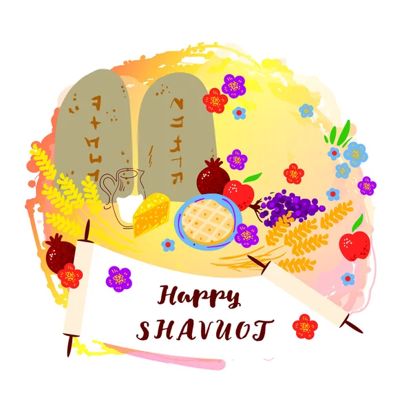 Concepto de vacaciones judaicas Shavuot — Vector de stock