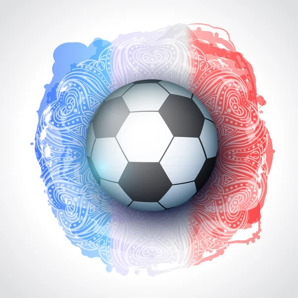 Bola de futebol. Bola de futebol. França bandeira cor de fundo. Fundo desportivo — Vetor de Stock