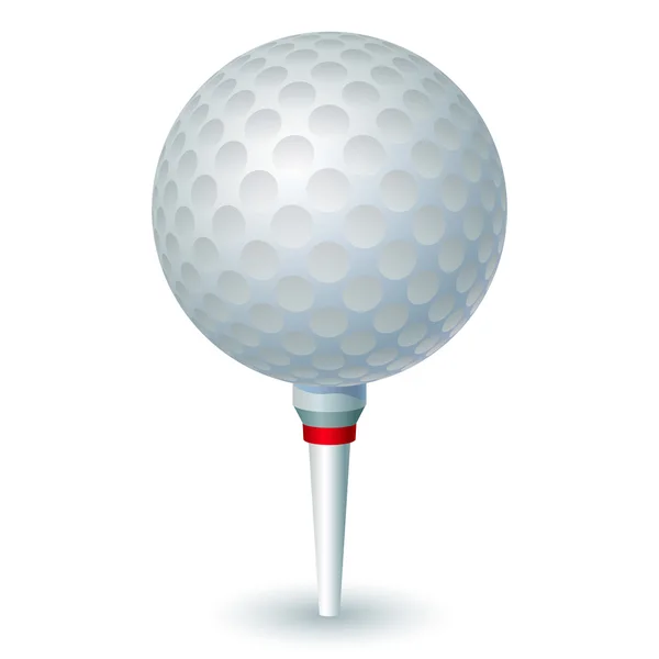 Golfball auf weißem Abschlag — Stockvektor