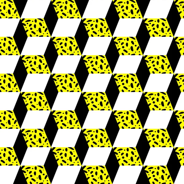 Naadloze geometrische patroon in Retro 80s stijl. Doodle geometrische vormen. Abstracte vector achtergrond. Retro Memphis design — Stockvector