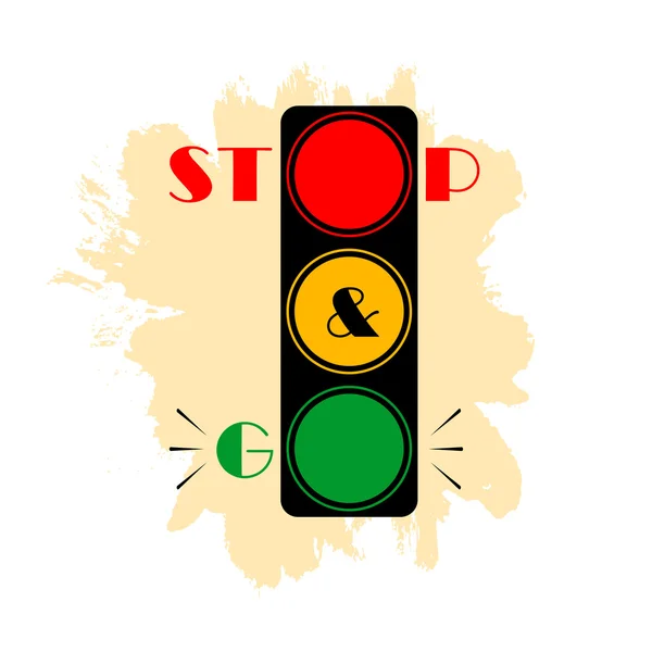 Traffic light. Stop and go. Red, yellow, green light traffic sig — Stock Vector