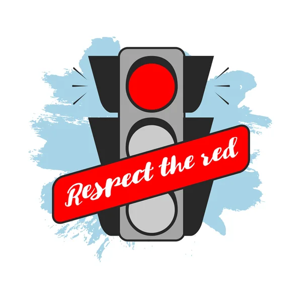 Traffic light. Respect the red. Red light traffic signal — Stock Vector