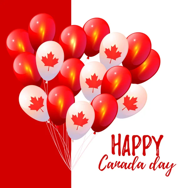 Il Canada Day. Sfondo con palloncini nei colori nazionali della C — Vettoriale Stock