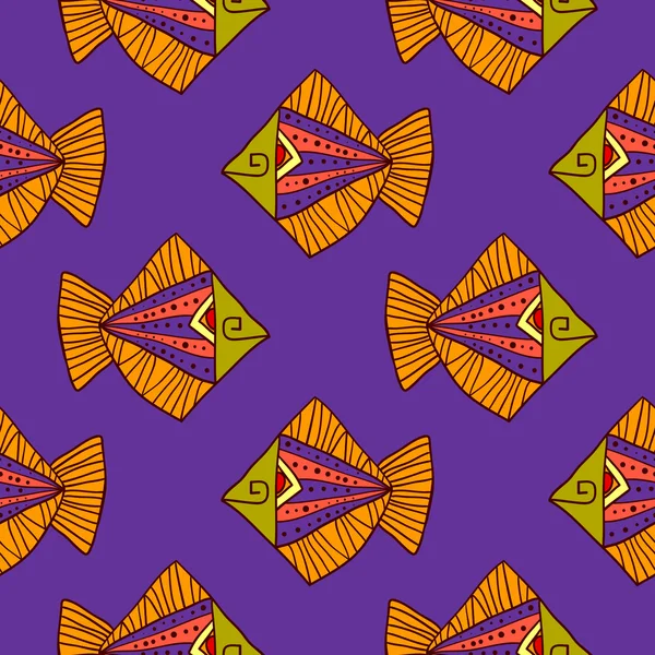 魚のベクトルの背景とのシームレスなパターン。ブタに最適 — ストックベクタ