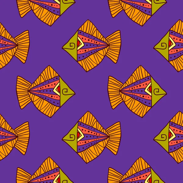 Patrón sin costura con fondo de vector de peces. Perfecto para wallpa — Archivo Imágenes Vectoriales