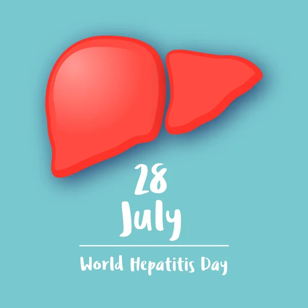 Ilustração vetorial do Dia Mundial da Hepatite. Fígado. Doente plano médico —  Vetores de Stock