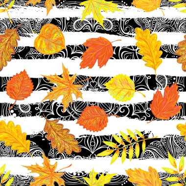 Renkli sonbahar yaprakları ile pürüzsüz desen