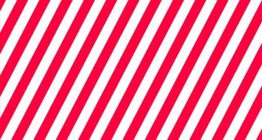 Kırmızı ve beyaz çizgili soyut geometrik diyagonal desen. Vektör çizimi. Çapraz çizgili kırmızı ve beyaz desenli vektör. Eğik çizgileri olan Noel veya kış temalı arkaplan