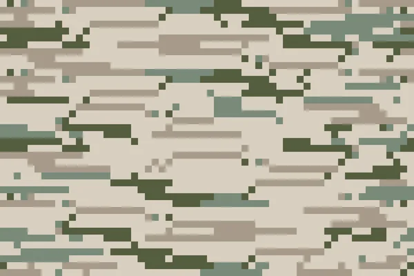 美国军事数字沙漠伪装模式 林地夏季迷彩 时尚风格的迷彩 重复打印 Khaki Digital Camo Background Military Pattern — 图库矢量图片