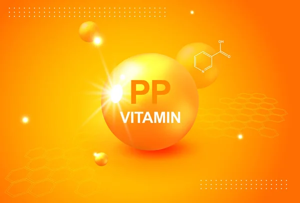 Conceito Vetor Sinal Nutricional Poder Vitamina Fórmula Química — Vetor de Stock
