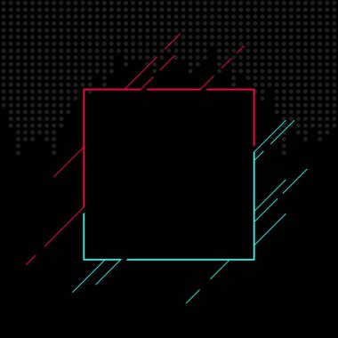 Soyut arıza TikTok arka planı. Vektör çizimi. Soyut arkaplan. Işık. Gelecekçi mavi çerçeve vektörü siyah arkaplan kontrast renk sınır dijital dinamik zarif. TikTok, tik tok