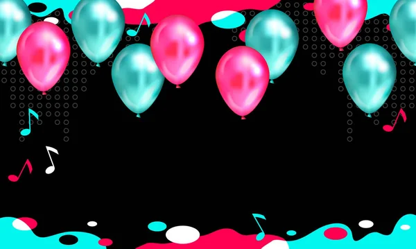 Hintergrund Sind Luftballons Vektorillustration Tiktok Service Tiktok Hintergrund Tiktok Social — Stockvektor