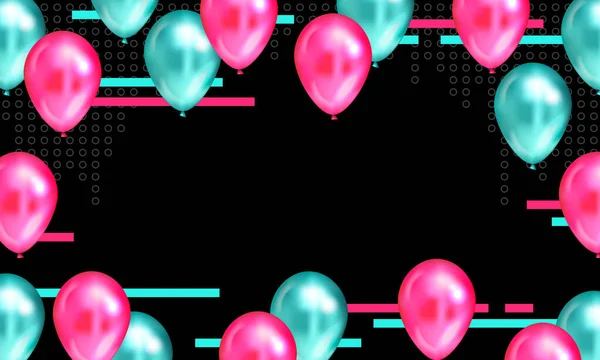 气球的背景 矢量图解 Tiktok服务 Tiktok背景 Tiktok社交媒体 蓝色的红色 Tiktok假日 — 图库矢量图片