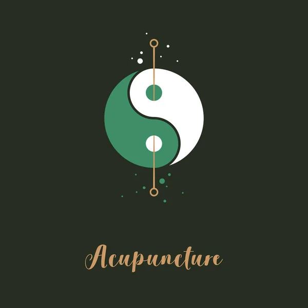 Yin Yang Centrum Voor Acupunctie Yin Yang Traditionele Chinese Geneeskunde — Stockvector