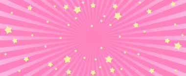 Yıldızlı pembe soyut arkaplan. Küçük yıldızlı soyut pembe arka plan. Dekorasyon pankartı, Lol 'un sürpriz bebek stili. Davet kartı şablonu
