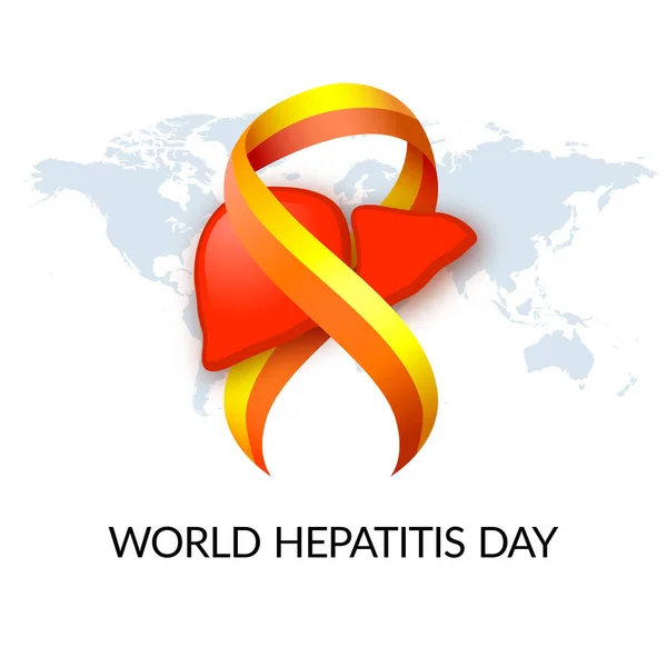 Världslig Hepatit Dag Lever Leversjukdom Cirros Levercancer Hepatit Rött Gult — Stock vektor