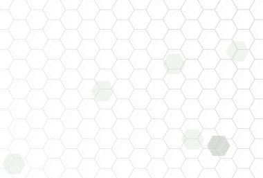 Altıgen moleküllü geometrik soyut arkaplan. Yenilikçi iş afişi. Teknoloji yenilik tasarımı, moleküler yapılar vektör çizimi