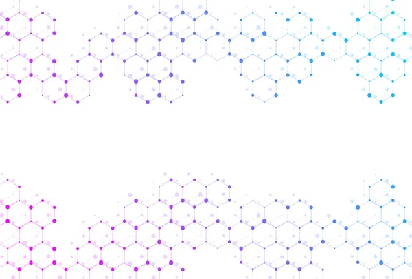 Fond Abstrait Géométrique Avec Molécule Hexagonale Bannière Affaires Innovation Innovation — Image vectorielle