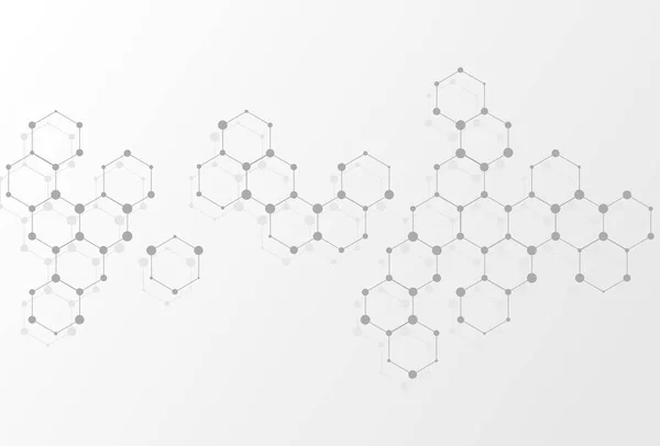 Fundo Geométrico Abstrato Com Molécula Hexágono Banner Negócios Inovação Design — Vetor de Stock