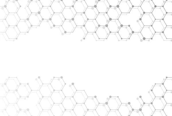 Sfondo Geometrico Astratto Con Molecola Esagonale Bandiera Aziendale Dell Innovazione — Vettoriale Stock