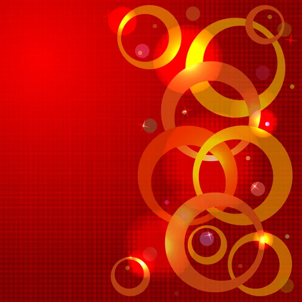 Vermelho Cristmas fundo com luzes — Vetor de Stock